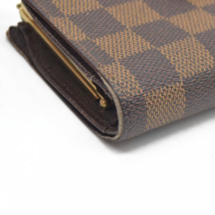 $750 Louis Vuitton  Damier Ebene French Purse Wallet
