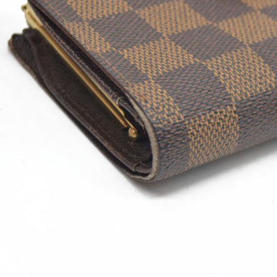 $750 Louis Vuitton  Damier Ebene French Purse Wallet