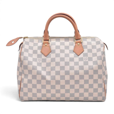 $1630 2013 LOUIS VUITTON Damier Azur Speedy 25 Tote CONSIGNMENT 10021434 BA2163