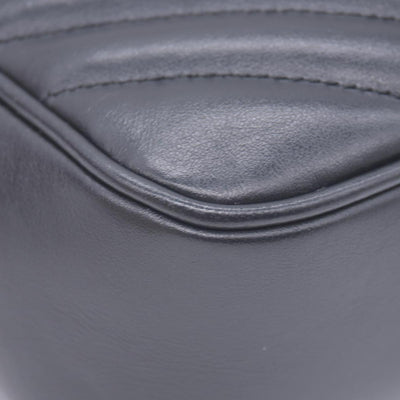 $1950 Saint Laurent Calfskin Matelasse Monogram Lou Camera Bag Black
