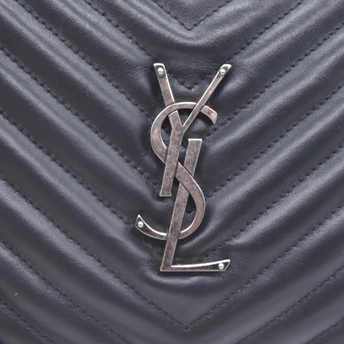 $1950 Saint Laurent Calfskin Matelasse Monogram Lou Camera Bag Black
