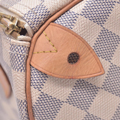 $1630 2013 LOUIS VUITTON Damier Azur Speedy 25 Tote CONSIGNMENT 10021434 BA2163