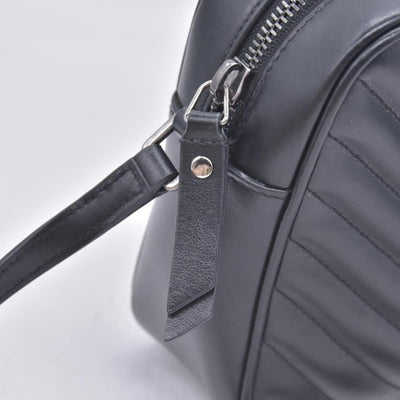$1950 Saint Laurent Calfskin Matelasse Monogram Lou Camera Bag Black