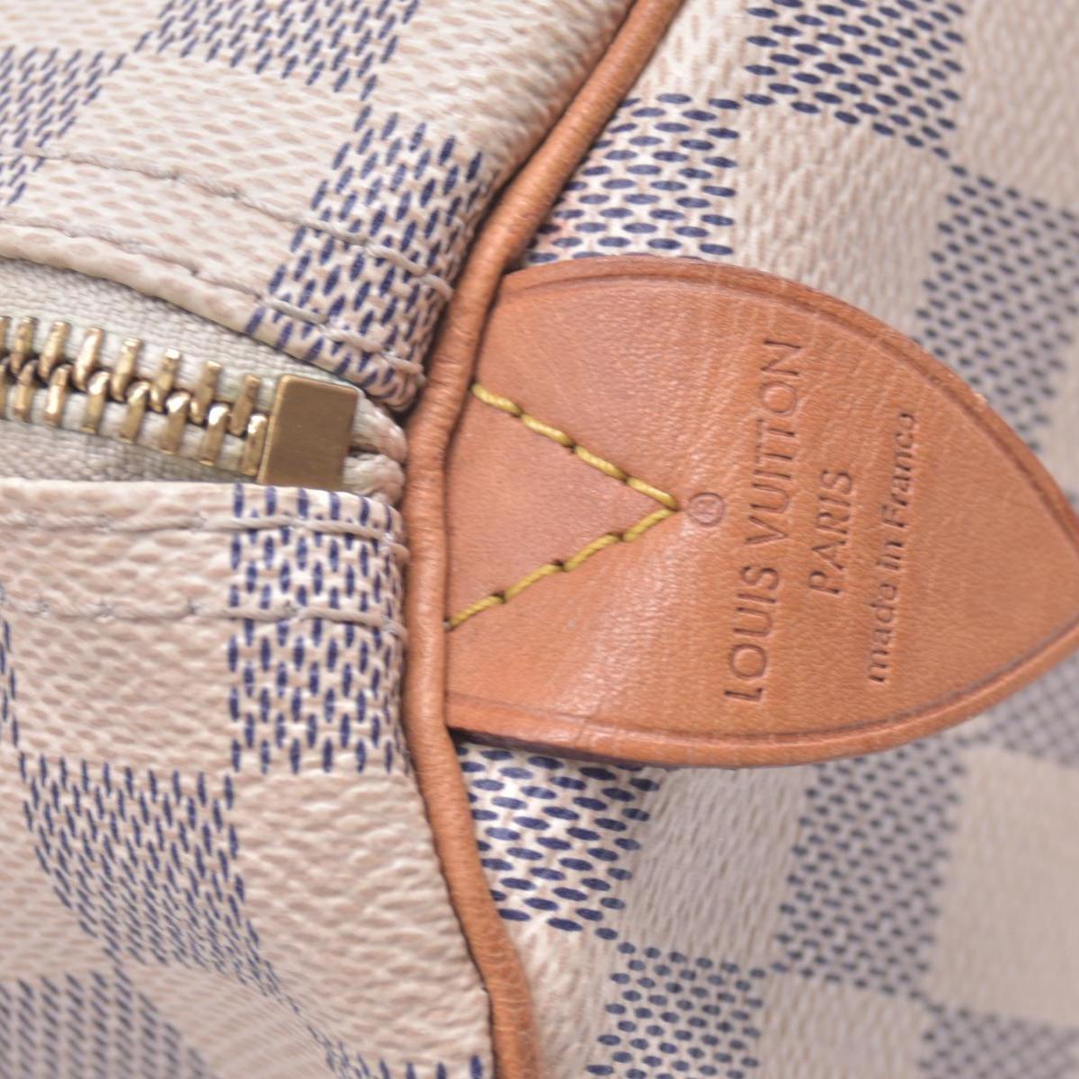 $1630 2013 LOUIS VUITTON Damier Azur Speedy 25 Tote CONSIGNMENT 10021434 BA2163