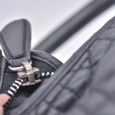 $2400 CHRISTIAN DIOR Black Cannage Quilted Leather Hobo CONSIGNMENT 10021440
