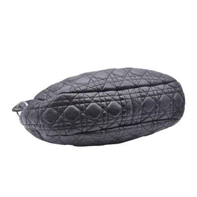$2400 CHRISTIAN DIOR Black Cannage Quilted Leather Hobo CONSIGNMENT 10021440