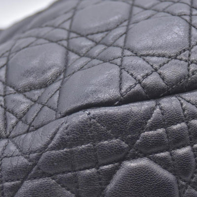 $2400 CHRISTIAN DIOR Black Cannage Quilted Leather Hobo CONSIGNMENT 10021440