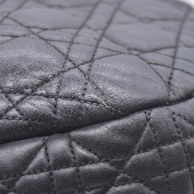 $2400 CHRISTIAN DIOR Black Cannage Quilted Leather Hobo CONSIGNMENT 10021440