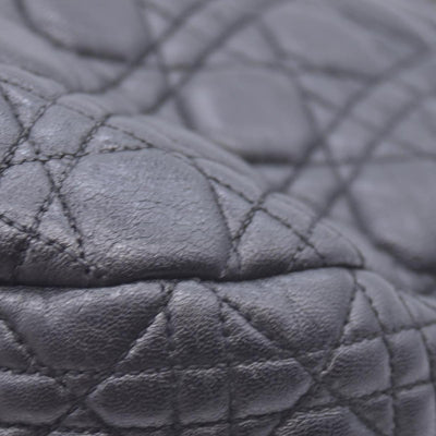 $2400 CHRISTIAN DIOR Black Cannage Quilted Leather Hobo CONSIGNMENT 10021440