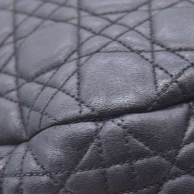 $2400 CHRISTIAN DIOR Black Cannage Quilted Leather Hobo CONSIGNMENT 10021440