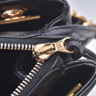 $2800 CHANEL Black Caviar Leather Embossed CC Medallion Tote CONSIGNMENT 10021432