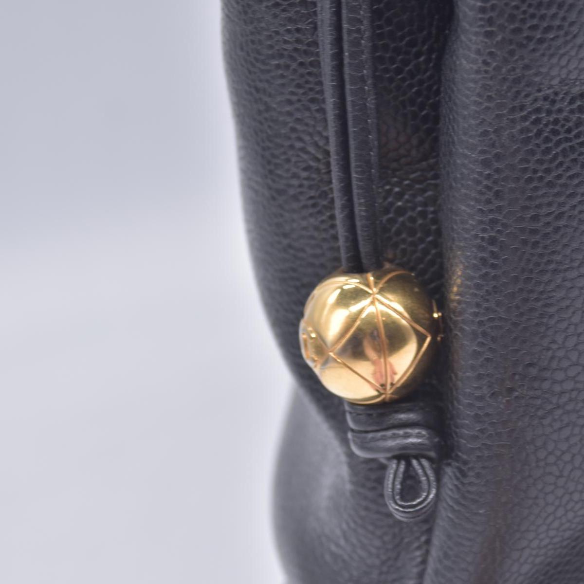 $2800 CHANEL Black Caviar Leather Embossed CC Medallion Tote CONSIGNMENT 10021432