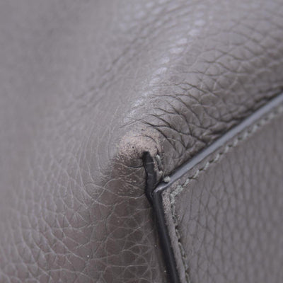 $1850 Valentino Garavani Grained Calfskin Small Rockstud Shoulder Tote Grey 10020672
