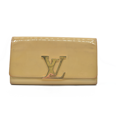 $1550 LOUIS VUITTON Louise Patent Leather BIifold Long Wallet 2015 CA2145