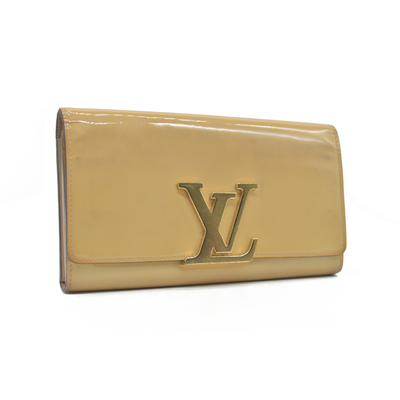 $1550 LOUIS VUITTON Louise Patent Leather BIifold Long Wallet 2015 CA2145