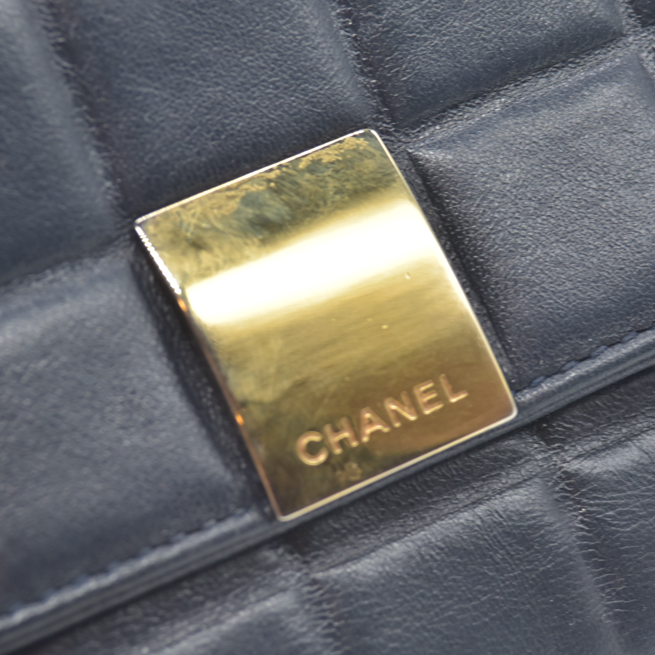 $1295 2003 Chanel Chocolate Bar Long Leather Wallet Black