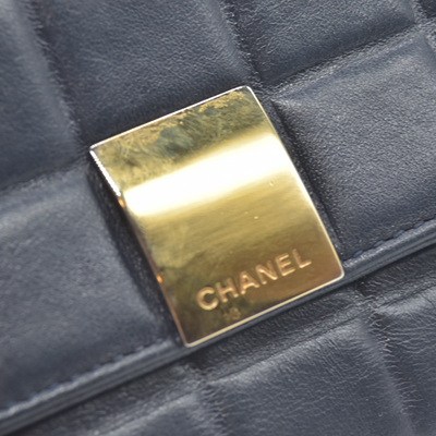 $1295 2003 Chanel Chocolate Bar Long Leather Wallet Black