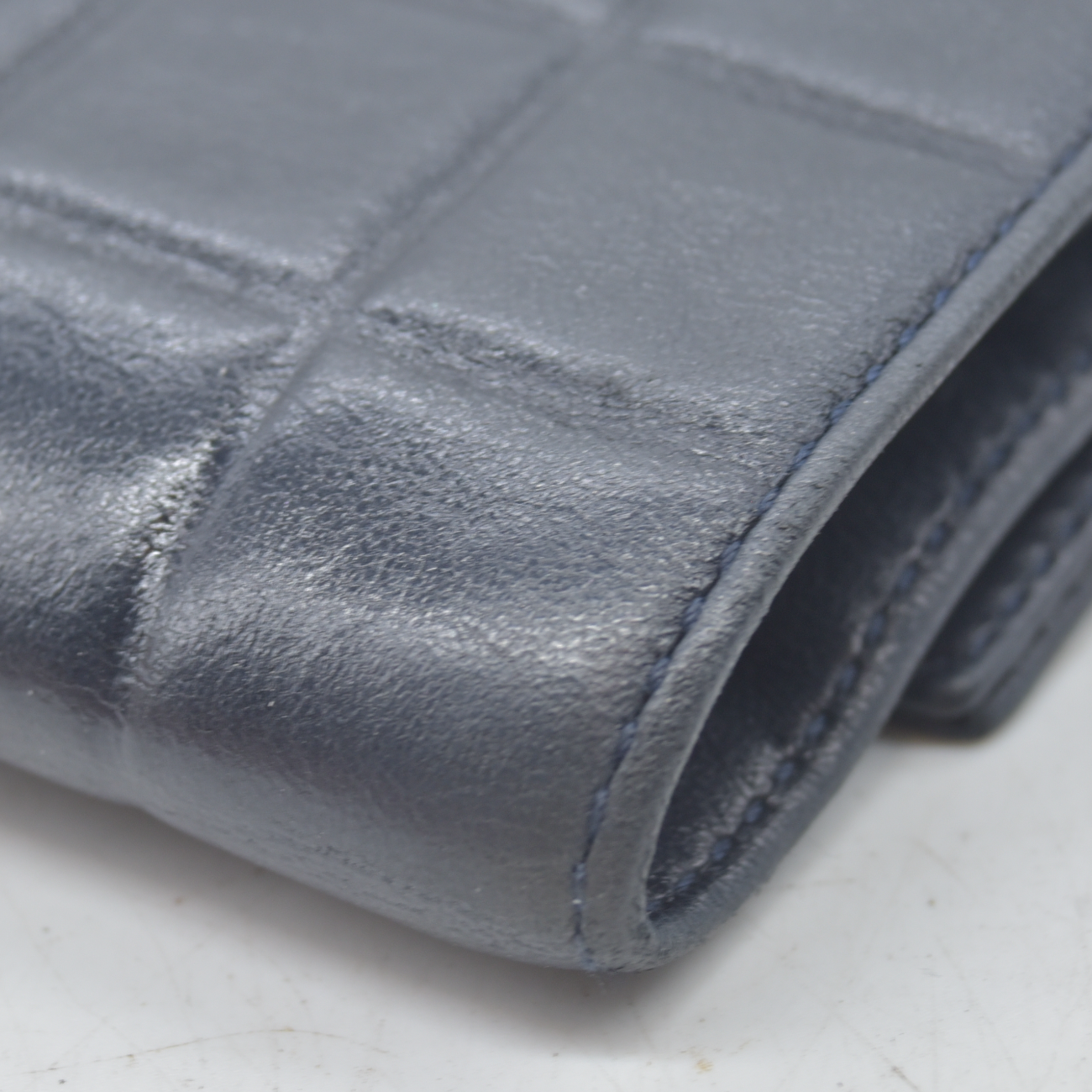 $1295 2003 Chanel Chocolate Bar Long Leather Wallet Black