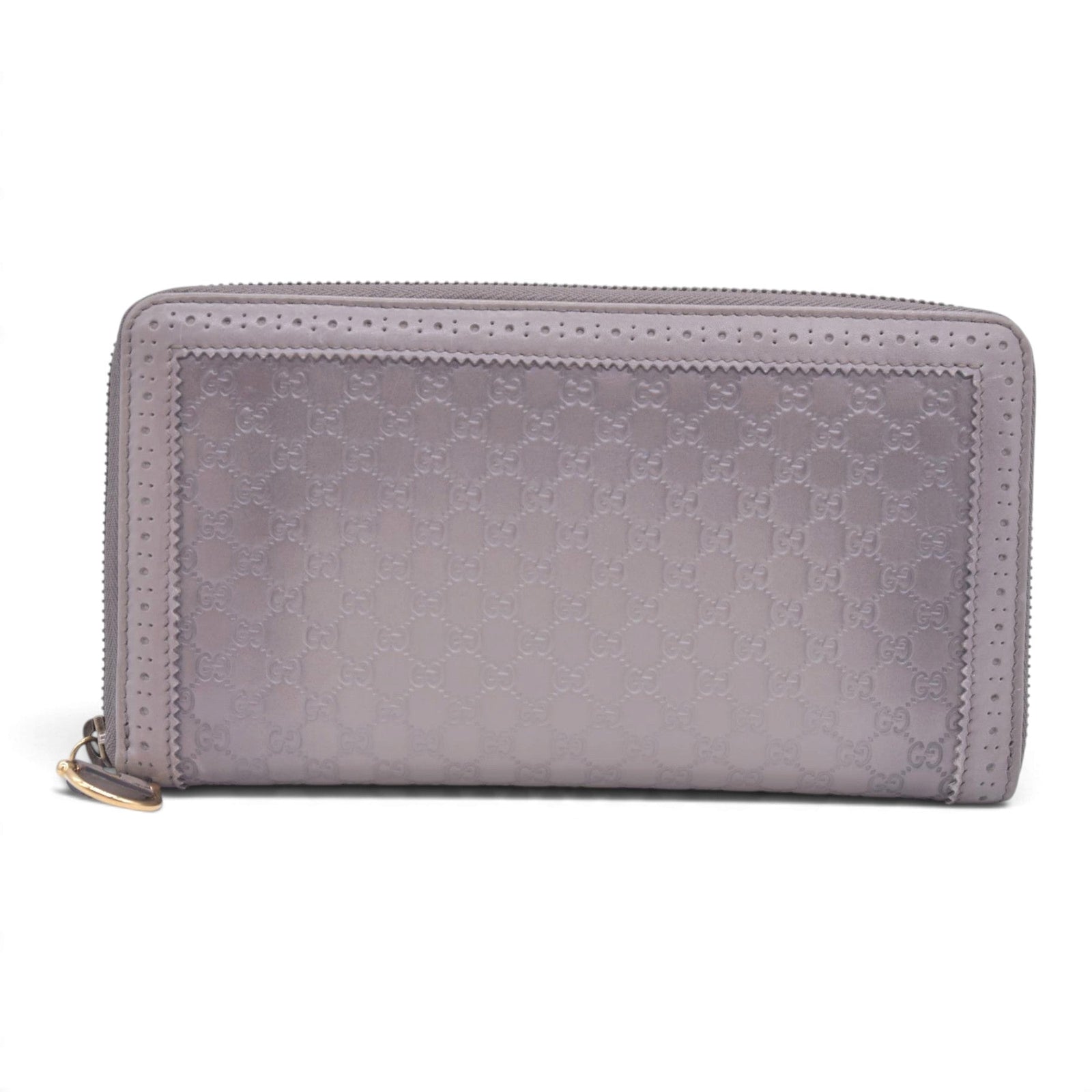 $880 GUCCI Grey Microguccissima Zip Around Organizer Travel Wallet CONSIGNMENT 10021435