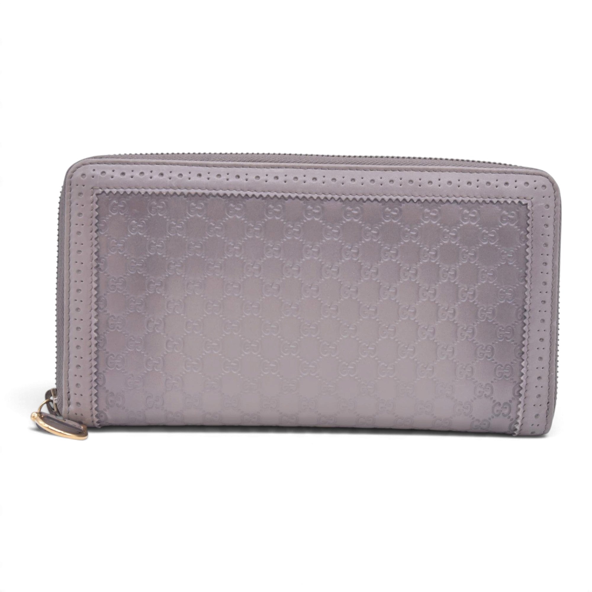 $880 GUCCI Grey Microguccissima Zip Around Organizer Travel Wallet CONSIGNMENT 10021435