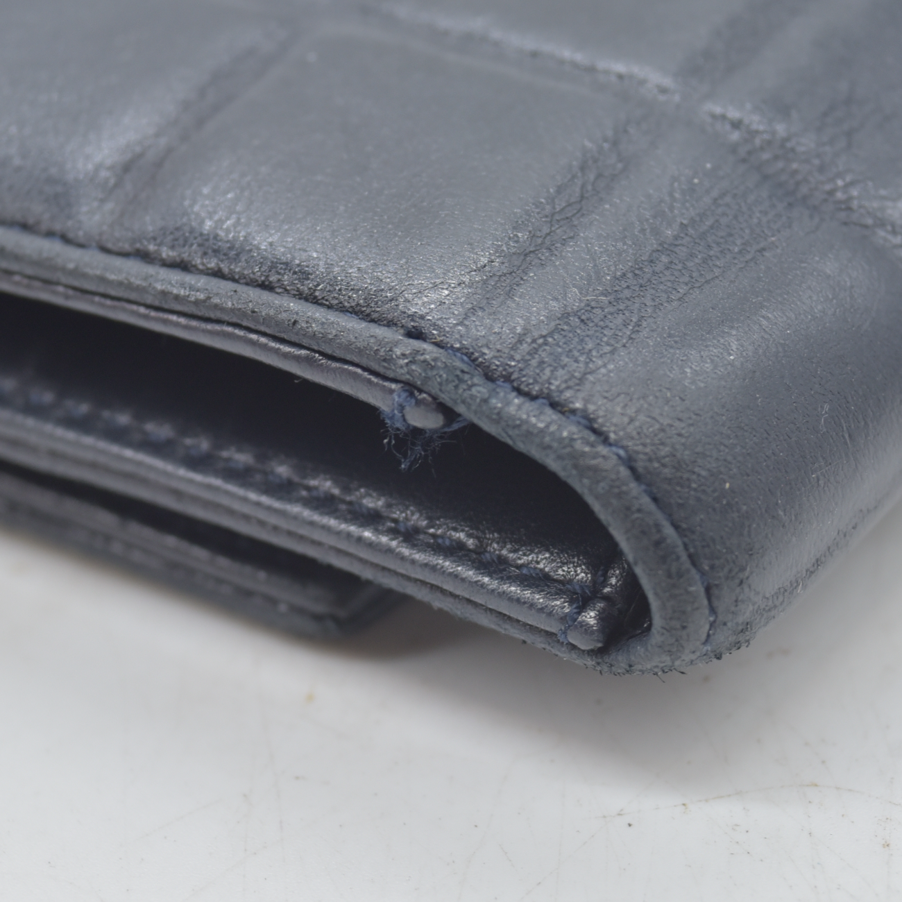 $1295 2003 Chanel Chocolate Bar Long Leather Wallet Black
