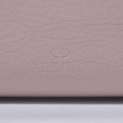 $1850 Valentino Garavani Grained Calfskin Small Rockstud Shoulder Tote Beige