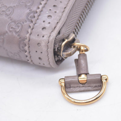 $880 GUCCI Grey Microguccissima Zip Around Organizer Travel Wallet CONSIGNMENT 10021435
