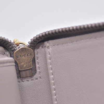 $880 GUCCI Grey Microguccissima Zip Around Organizer Travel Wallet CONSIGNMENT 10021435