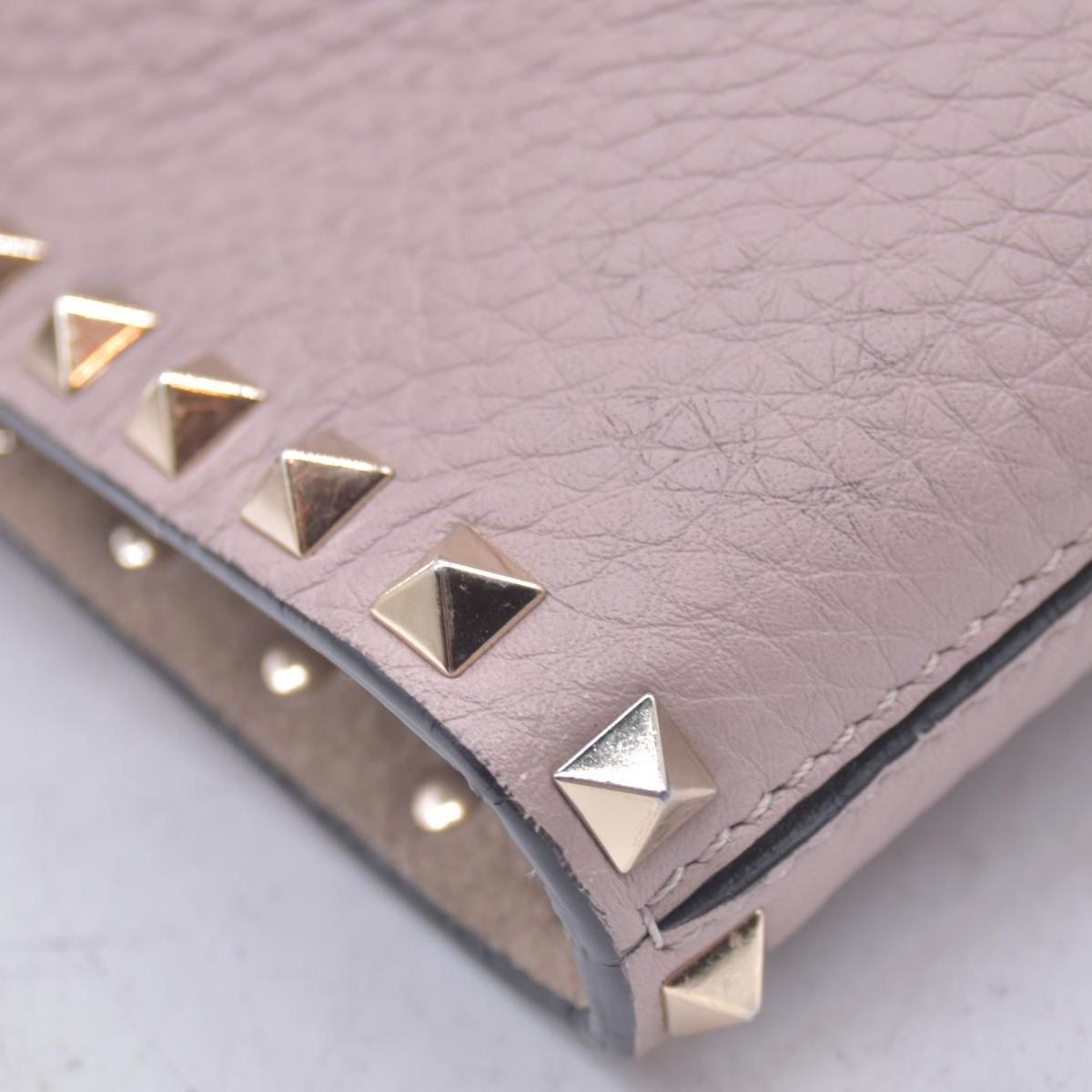 $1850 Valentino Garavani Grained Calfskin Small Rockstud Shoulder Tote Beige