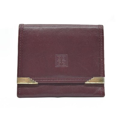 AUCTION $390 Givenchy Leather Coin Purse Wallet Bordeaux