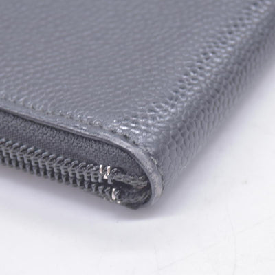$750 CHANEL Black Caviar Timeless CC Zip Around Wallet CONSIGNMENT 10021437