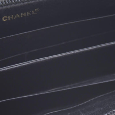 $750 CHANEL Black Caviar Timeless CC Zip Around Wallet CONSIGNMENT 10021437