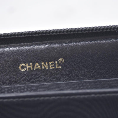 $750 CHANEL Black Caviar Timeless CC Zip Around Wallet CONSIGNMENT 10021437