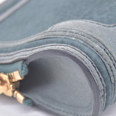 $695 Burberry Prorsum Grainy Nubuck Alma Owl Clutch Indigo Green CONSIGNMENT 10021441