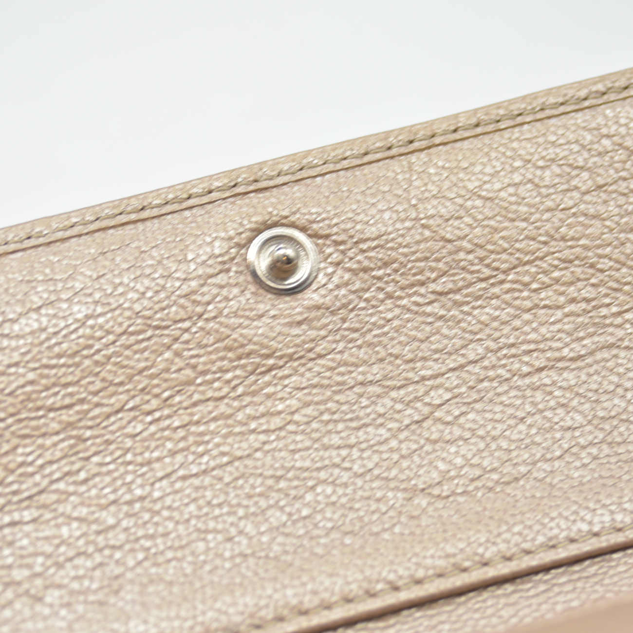 $1375 2007 Chanel Gusset Flap Wallet Metallic Gold Trifold Wallet