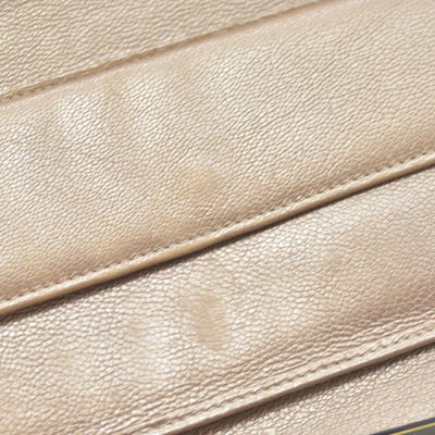 $1375 2007 Chanel Gusset Flap Wallet Metallic Gold Trifold Wallet