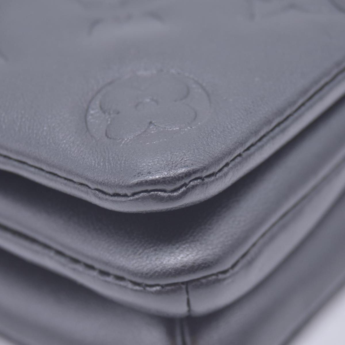 $3150 RFID Louis Vuitton Lambskin Embossed Monogram Pochette Coussin Black 10020669