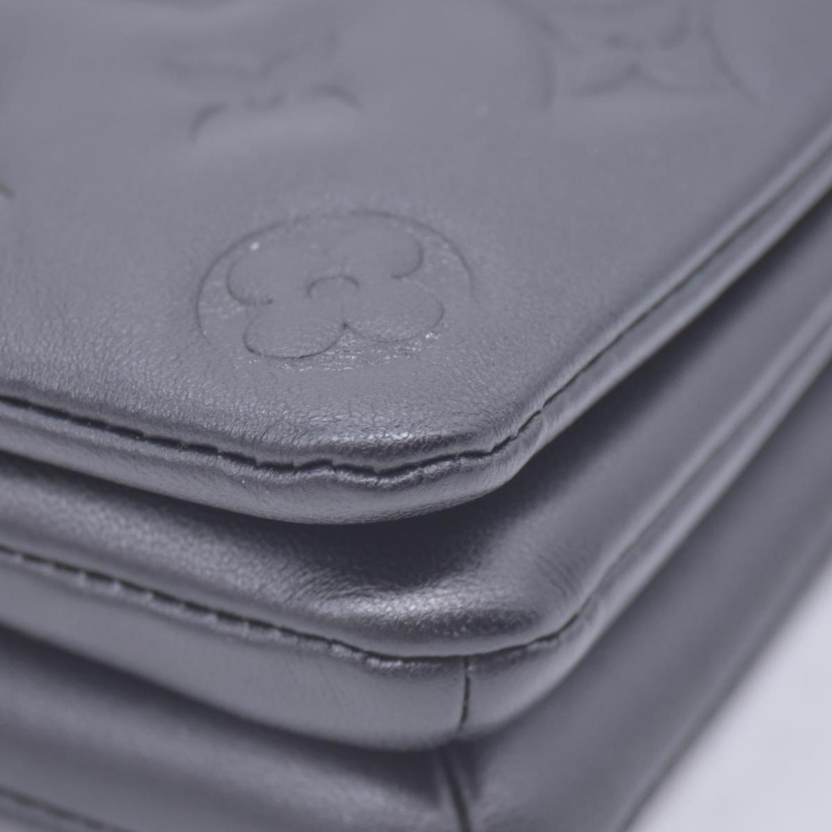 $3150 RFID Louis Vuitton Lambskin Embossed Monogram Pochette Coussin Black 10020669