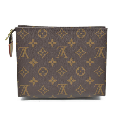 $885 RFID Louis Vuitton  Monogram Toiletry Pouch 19 Red CONSIGNMENT