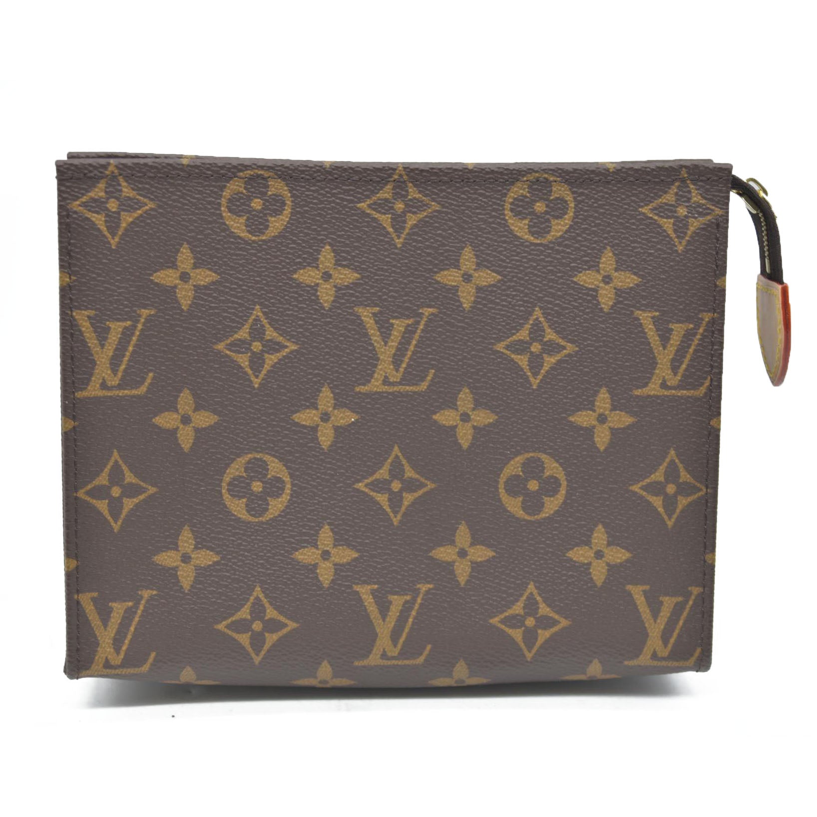 $885 RFID Louis Vuitton  Monogram Toiletry Pouch 19 Red CONSIGNMENT