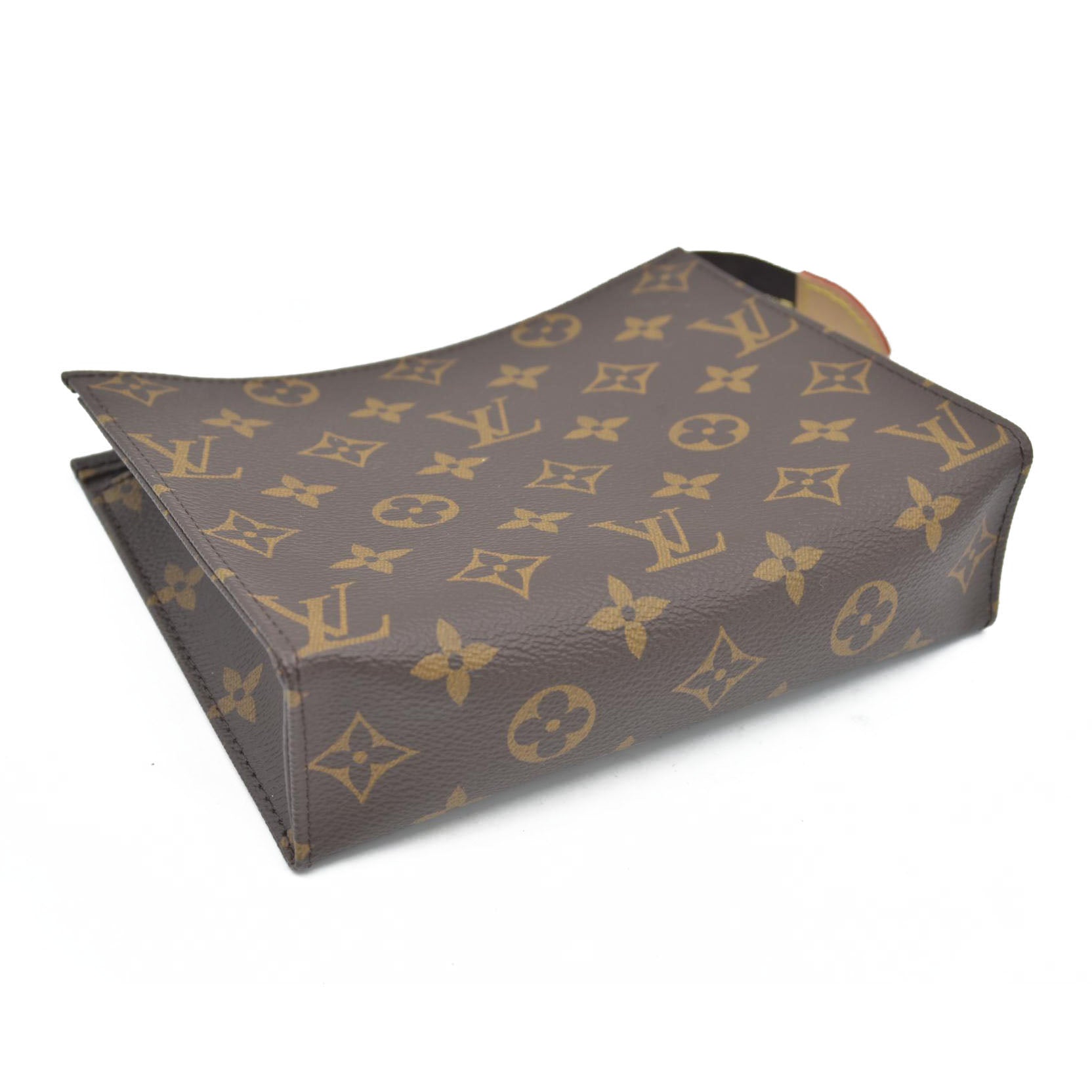 $885 RFID Louis Vuitton  Monogram Toiletry Pouch 19 Red CONSIGNMENT