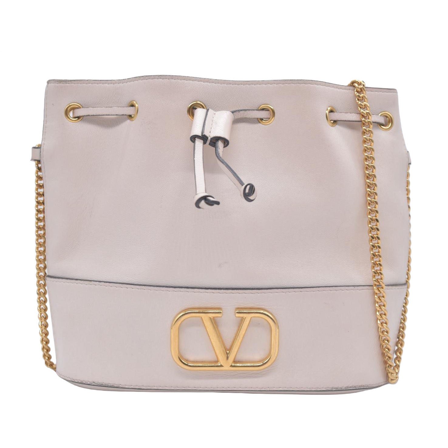 $1450 Valentino Mini VLogo Signature Bucket Bag In Nappa Leather 10020670
