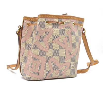 Louis Vuitton Damier Azur Tahitienne Nano Noe Rose Ballerine AR0187