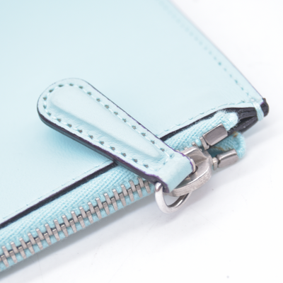 $1000 CHRISTIAN DIOR Sky Blue Leather Flat Pouch Wristlet CONSIGNMENT 10021433
