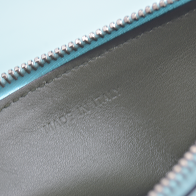 $1000 CHRISTIAN DIOR Sky Blue Leather Flat Pouch Wristlet CONSIGNMENT 10021433