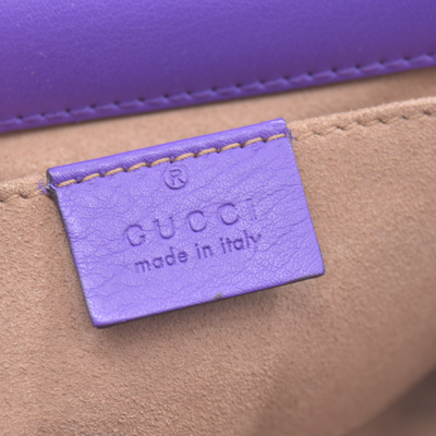 $1250 GUCCI Purple Leather Padlock Strawberry Shoulder Bag CONSIGNMENT 10021438