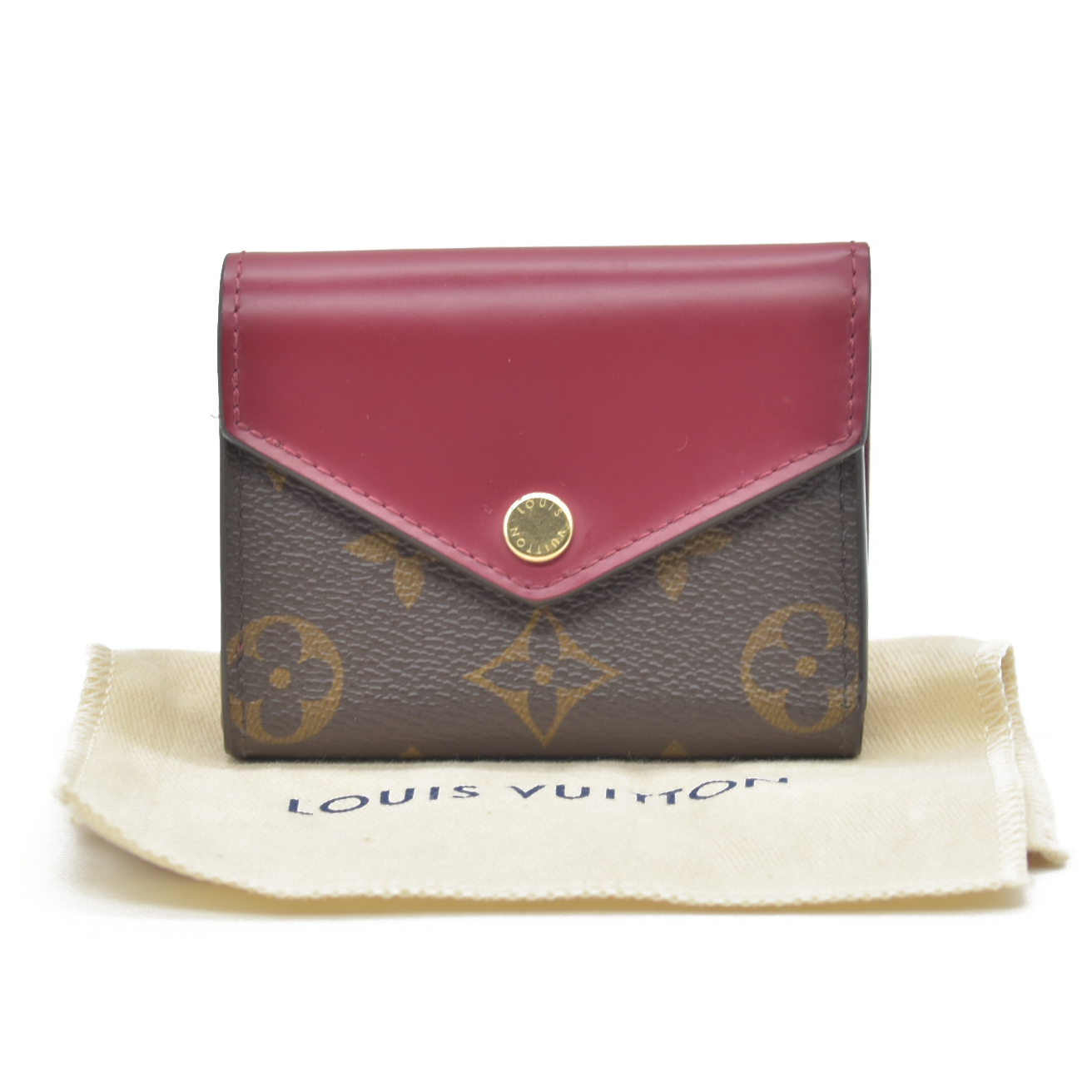 $535 RFID Louis Vuitton Monogram Zoe Wallet Fuchsia