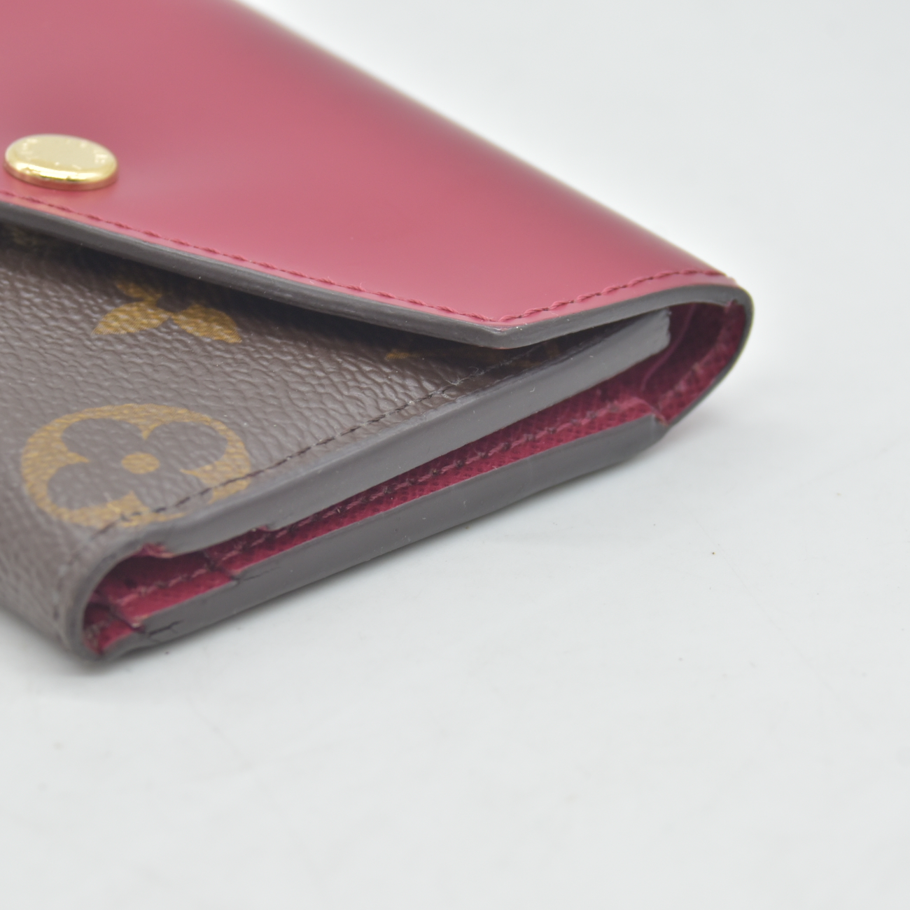 $535 RFID Louis Vuitton Monogram Zoe Wallet Fuchsia