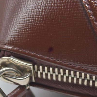 $2750 Givenchy Medium Antigona Satchel in Brown Glazed Patent Leather with Silver Hardware