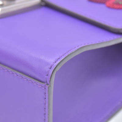 $1250 GUCCI Purple Leather Padlock Strawberry Shoulder Bag CONSIGNMENT 10021438